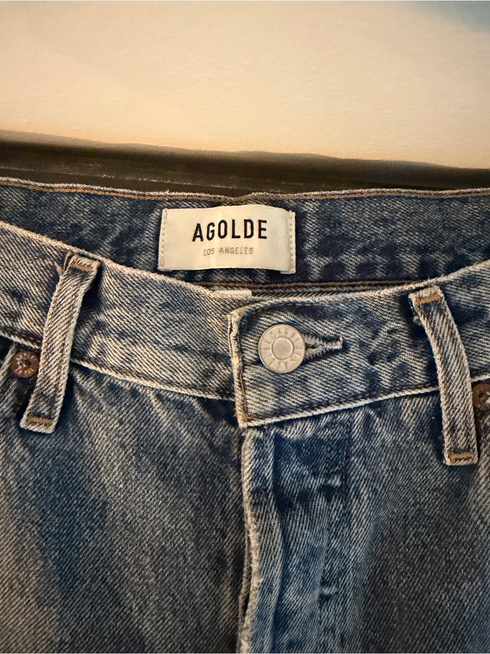 Agolde High-Rise Vintage Wash Blue Jeans